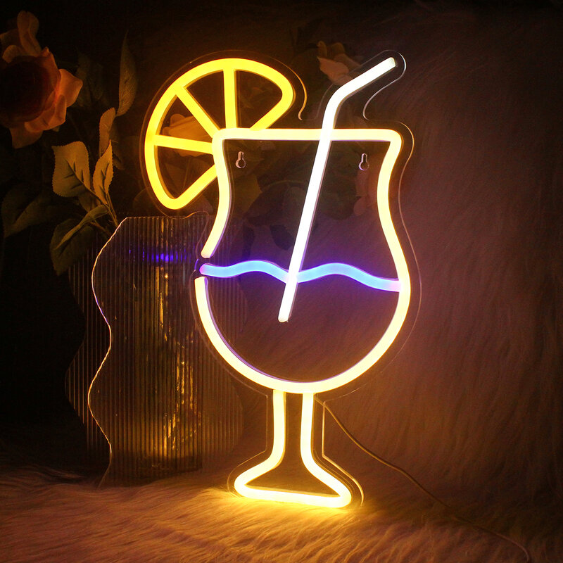 علامة نيون كوب شرب ، تصميم إبداعي ، أضواء ليد ، ديكور حفلات توهج ، بار ، مهرجان ، حانة ، فن ، شعار معلق على الحائط ، مصباح إضاءة ليلي