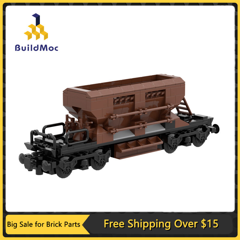 طقم مكعبات بناء عربة قلابة جانبية من MOC لعبة أطفال على شكل عربة شحن بالسكك الحديدية الألمانية DB