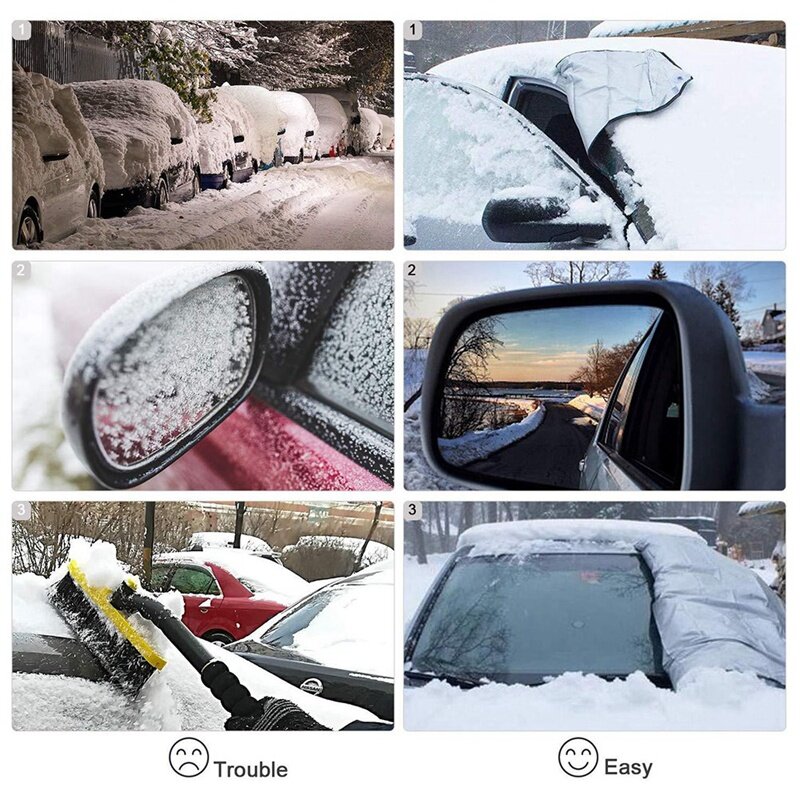 غطاء الزجاج الأمامي للسيارة ، غطاء الثلج ، مظلة ، 6 مغناطيس ، 215x155cm