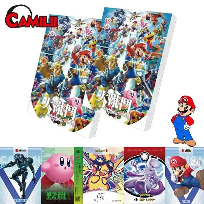سوبر القتال جمع بطاقات التداول ، شخصيات الرسوم المتحركة ، ماريو ، بطاقة البوكيمون ، صندوق الداعم ، لعبة أطفال هدية ، حقيقية ، جديد