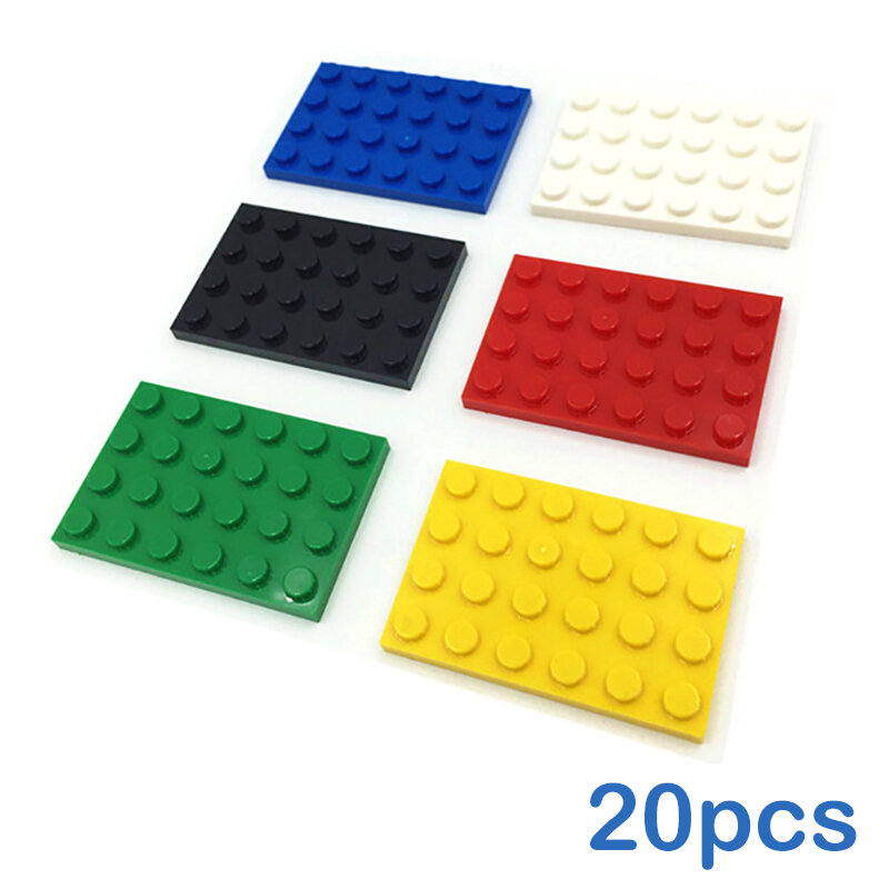 مكعبات بناء 4 × 6 للأطفال ، 12 لونًا ، مكعبات بناء رفيعة ، متوافقة مع العلامات التجارية الإبداعية ، ألعاب الأطفال ، 20 قطعة ، 3032