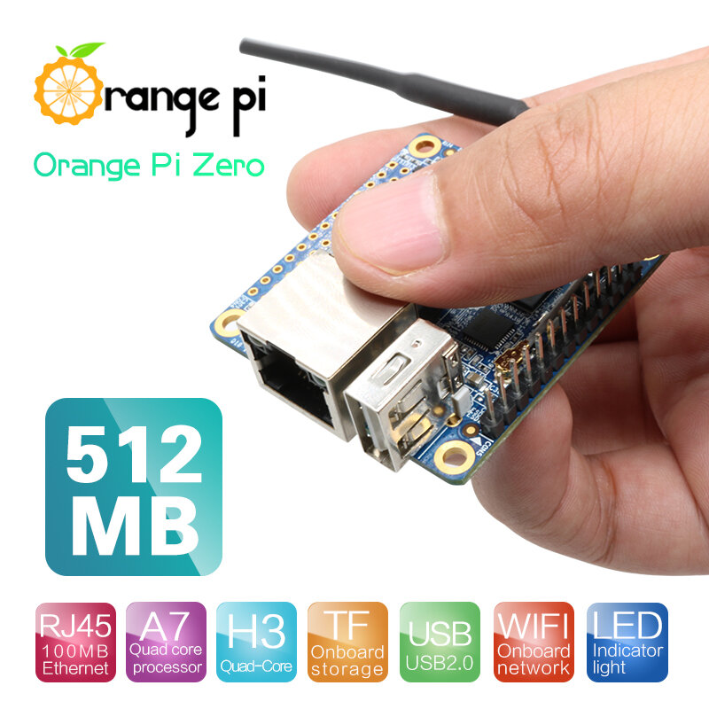 Orange Pi صفر 512M RAM H3 Cortex-A7 رباعية النواة 1.2G POE واي فاي هوائي OTG لوحة كمبيوتر واحدة لنظام أندرويد أوبونتو ديبيان