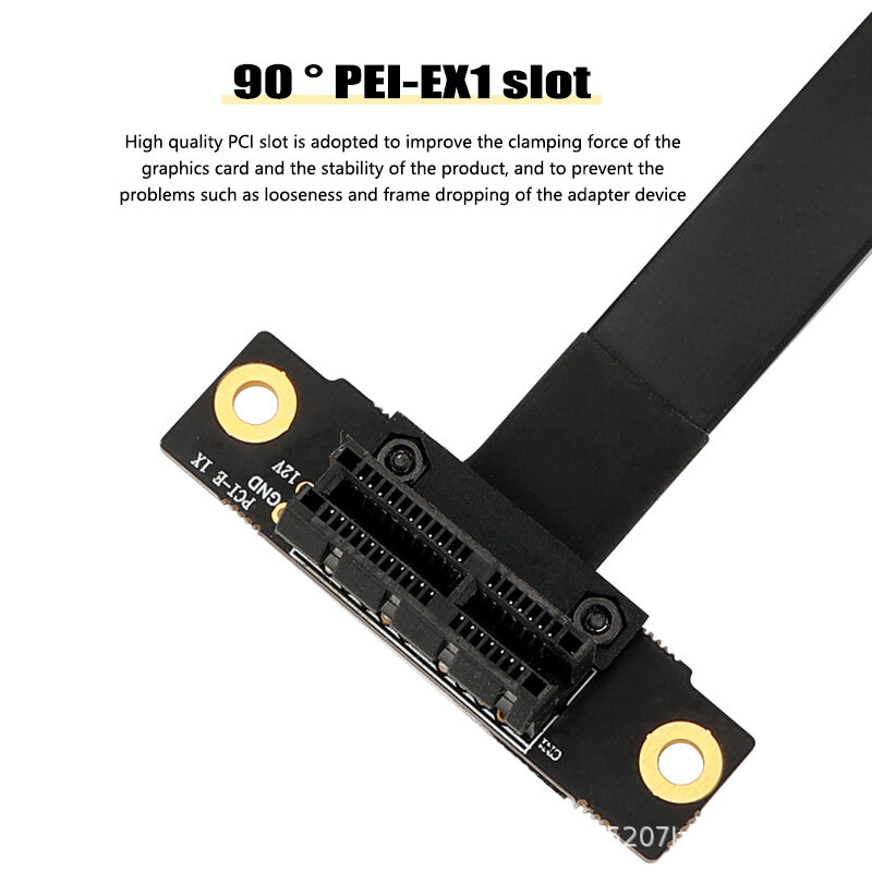 كابل مزدوج PCIE X1 Riser ، كابل تمديد الزاوية اليمنى ، بطاقة PCI Express 1x Riser ، موسع الشريط ، 90 درجة