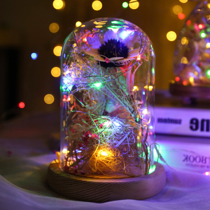 5 ألوان LED في الهواء الطلق ضوء سلسلة الجنية جارلاند بطارية الطاقة أضواء ذات الأسلاك النحاسية لعيد الميلاد فسطون حفل زفاف