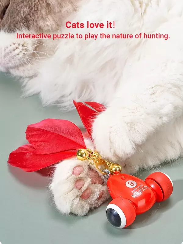 لعبة تفاعلية للقطط الذكية ، سلع سمكة ذهبية حمراء للقطط ، ندف متحرك أوتوماتيكي ، ألعاب هريرة ، إلكترونيات حيوانات أليفة ، أسماك روبوت لطيفة
