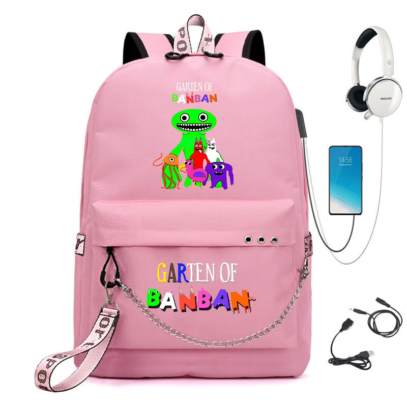 حديقة من Banban مختلف الألوان الكرتون المطبوعة حقيبة مدرسية في سن المراهقة طالب حقيبة مدرسية الأطفال على ظهره حقيبة عادية