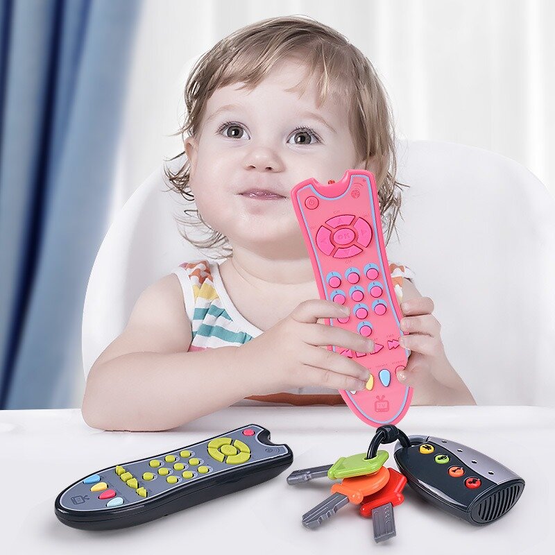 جهاز تحكم عن بعد للتلفاز للأطفال ألعاب تعليمية مبكرة ألعاب محاكاة للتحكم عن بعد للأطفال لعبة تعليمية مع هدايا ألعاب صوت خفيفة