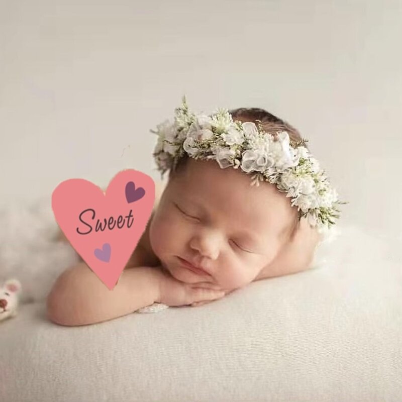 K5DD أغطية رأس أنيقة للأطفال رباط رأس مطاطي على شكل زهرة 0-1 سنة أزياء للأطفال الرضع