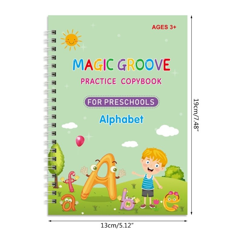 كتاب التأليف للأطفال لممارسة الكتابة اليدوية يتضمن دفاتر النسخ السحرية والأقلام J60A