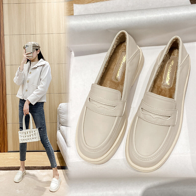 Plus Size 43 Casual Loafer Shoes Woman British Style Fashion Loafers Casual Slip on Flats Shoes Female Feetwear Platform Shoes