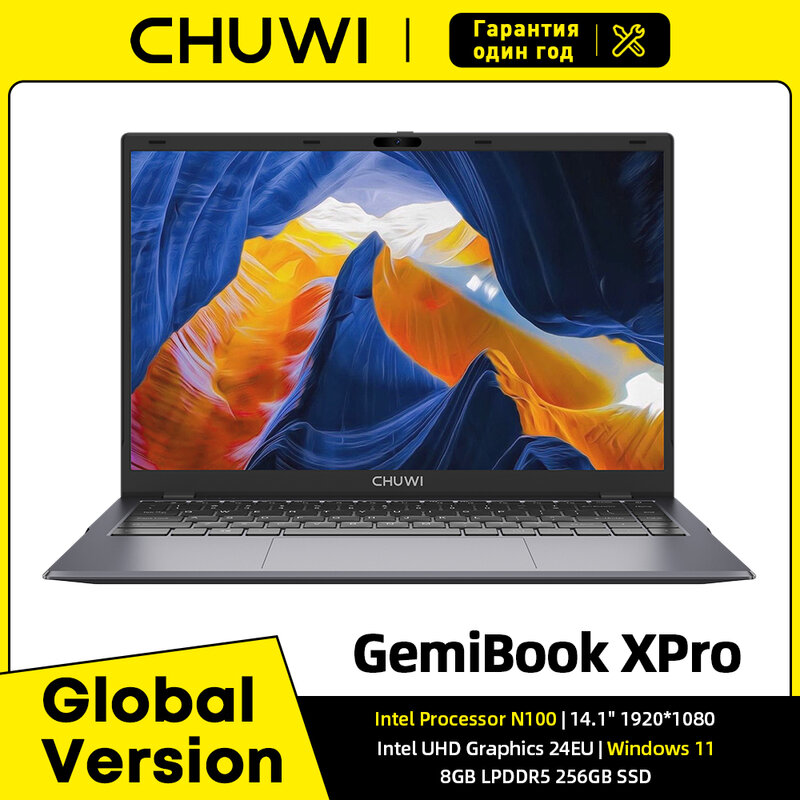 لابتوب CHUWI-ibook XPro مع مروحة تبريد ، نوت 11 نوت بوك ، رسومات Intel N100 ، GPU ، شاشة من 8 جيجابايت ، رام 8 جيجابايت ، GB SSD