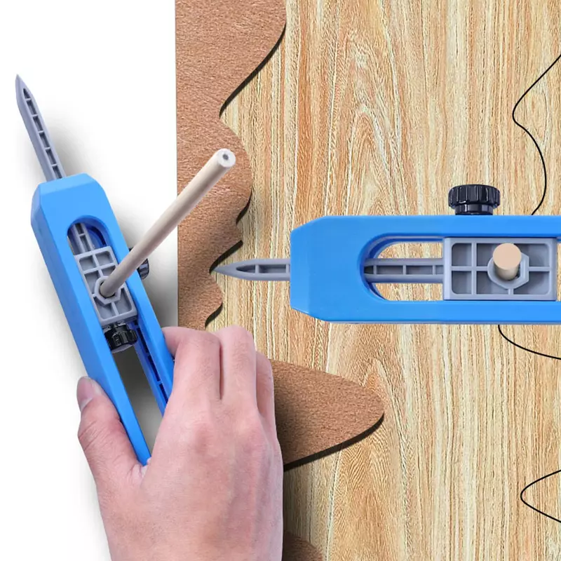 مقياس دقيق لقياس الأعمال الخشبية ، مسطرة نقش جانبي ، مقياس كفاف بقفل ، قفل قابل للتعديل ، أداة قياس ، قلمتان رصاص