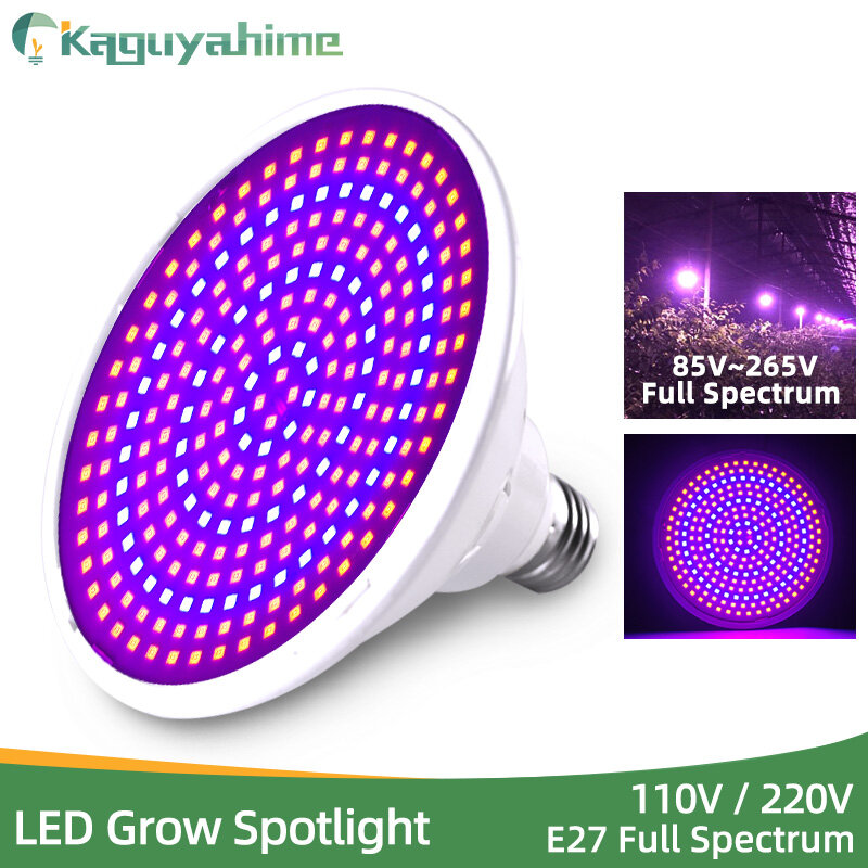 Kaguyahime LED تنمو ضوء E27 Lampada LED تنمو مصباح الطيف الكامل 4 واط 7 واط 12 واط 15 واط 50 واط داخلي النبات مصباح الأشعة فوق البنفسجية المزهرة الزراعة المائية