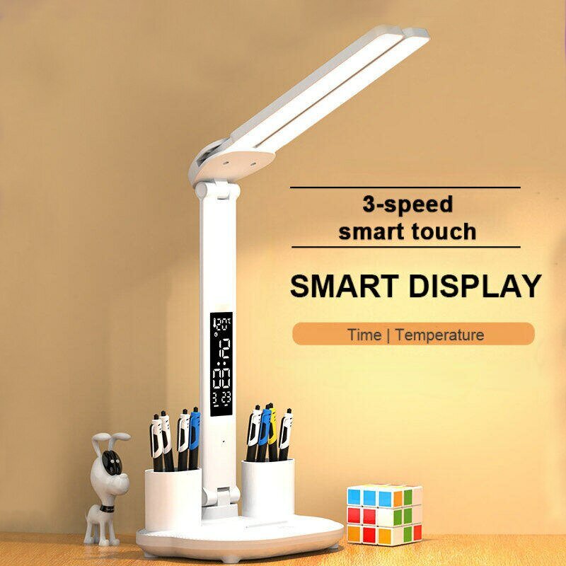 مصباح طاولة LED مصابيح مكتب خافتة 2 رؤوس USB قابلة للطي حماية العين قراءة سطح المكتب