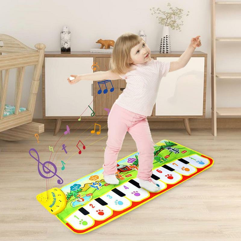 حصيرة لعب موسيقية قابلة للتعديل للأطفال ، حصيرة بيانو قابلة للطي ، 5 أوضاع ، غير منسوجة ، محمولة ، بطارية ناعمة ، ألعاب تعليمية