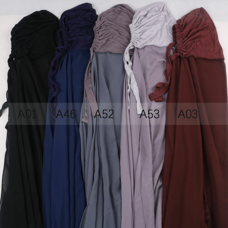 حجاب من الشيفون الفوري مع غطاء للنساء المسلمات ، حجاب غطاء محرك السيارة ، شال بدون غطاء ، وشاح الرأس ، غطاء الرأس