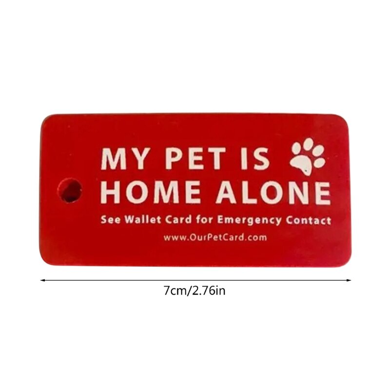 Y1UB Dog Cat عبارة عن بطاقة طوارئ للتنبيه بمفردك في المنزل وعلامات مفاتيح مع جهة اتصال في حالات الطوارئ