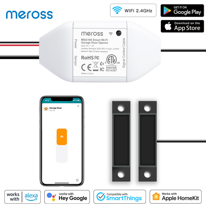Meross HomeKit الذكية واي فاي فتحت باب المرآب واي فاي أجهزة الاستشعار تحكم عن بعد دعم اليكسا جوجل مساعد الذكية