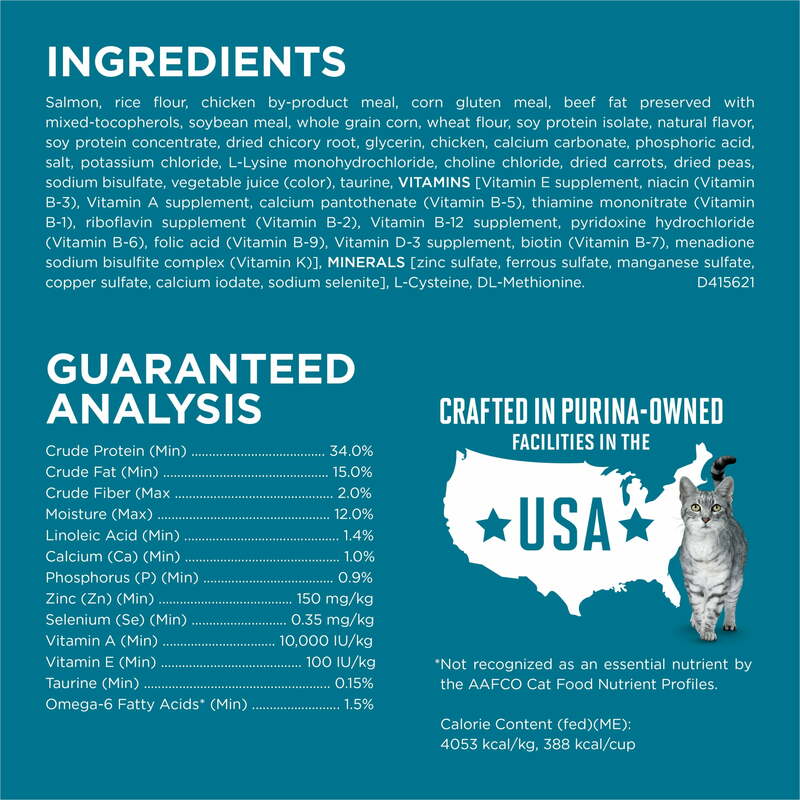 بورينا-واحد العطاء حدد الغذاء القط الجاف ، البروتين الحقيقي عالية ، سمك السلمون ، كيس 16 رطل