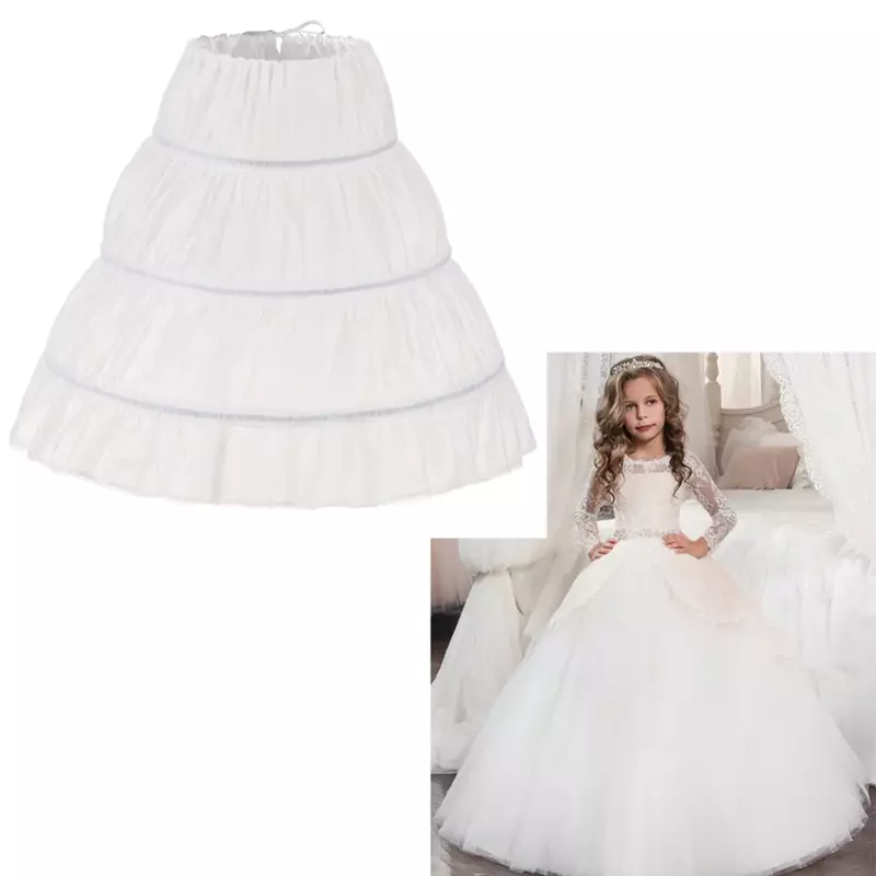 الأطفال طفل فتاة فستان ثوب نسائي كرينولين تنورة اكسسوارات الزفاف لزهرة رقيق ثوب نسائي تنورة 3 الأطواق