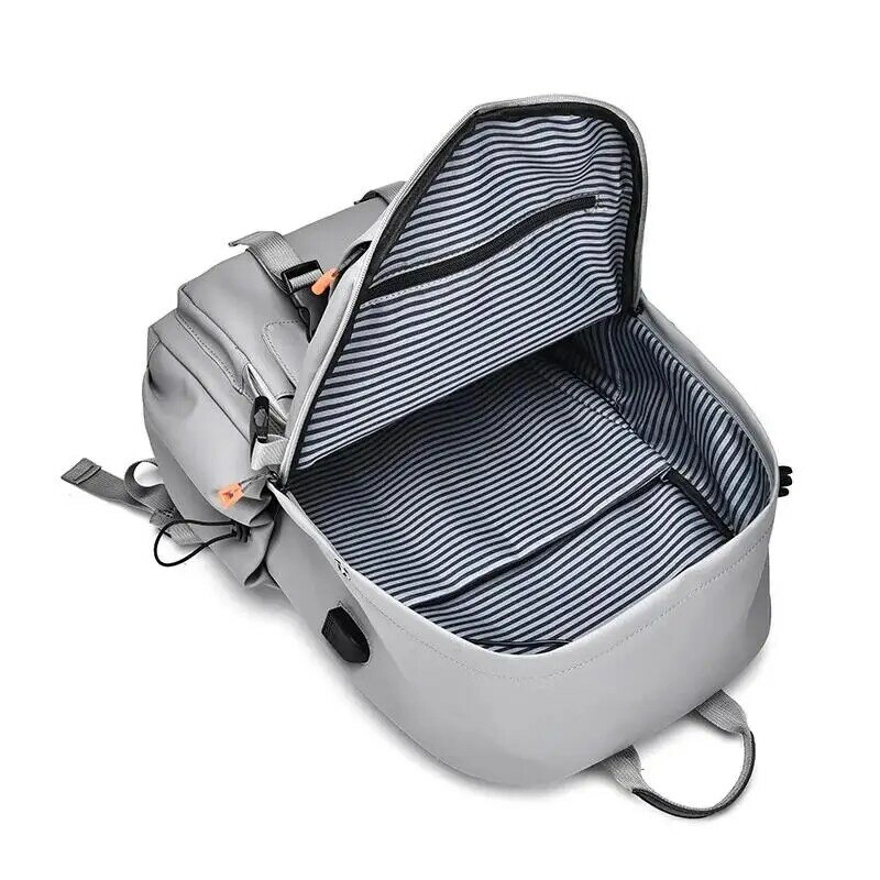 حقيبة ظهر نايلون مضادة للماء للرجال ، حقيبة ظهر للكمبيوتر المحمول ، شحن USB ، سفر غير رسمي ، 15.6"