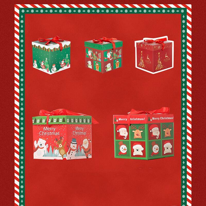 مجموعة علب هدايا عيد الميلاد القابلة للطي ، سانتا الأيامل ، ديكورات الشجرة ، الحفلات المنزلية ، زخرفة الشتاء ، الألوان الزاهية ، 3 من من من من من من