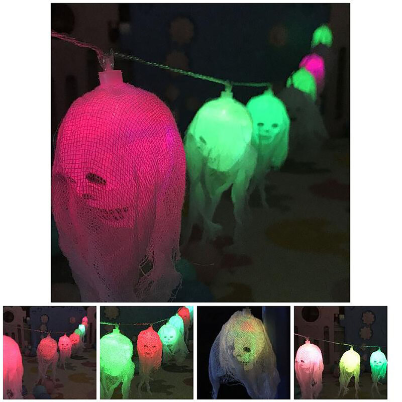 زينة هالوين سلسلة أضواء متعددة الوظائف أضواء معلقة ديكور للأطفال الفتيات الفتيان هدية حفلة wzpi