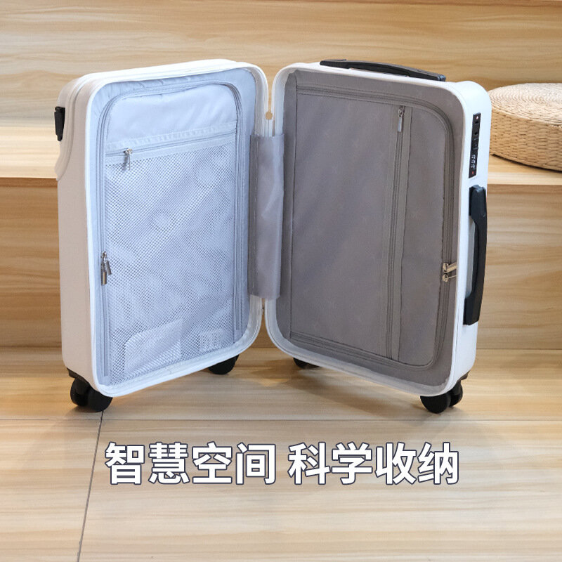 صندوق عربة بفتحة أمامية مزود بواجهة USB ، حقيبة صعود ، حقيبة سفر متعددة الوظائف ، عجلة طائرة