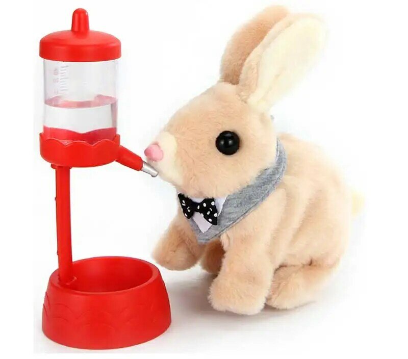 روبوت أرنب الإلكترونية ألعاب أرانب أفخم لينة الحيوانات الأليفة لطيف ألعاب حيوانات المشي قوس الأنف هزة آذان لعب للأطفال هدايا عيد