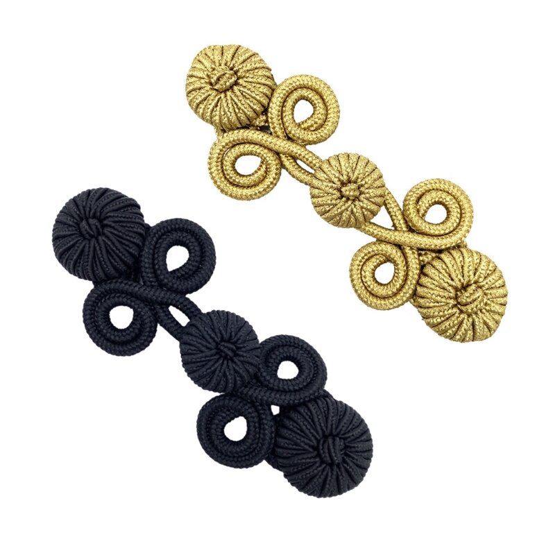 Y166 اليدوية الصينية عقدة زر أسود/الذهب الشريط السحابة تانغ زي لتقوم بها بنفسك الحرفية
