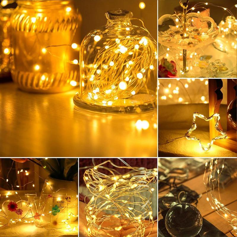 أضواء سلسلة أسلاك نحاسية LED ، أضواء خرافية ، مصابيح جارلاند لمهرجان عيد الميلاد ، حفل زفاف ، ديكور خارجي ، USB ، 1 متر ، 2 متر ، 3 m ، 5 متر ، 10 متر