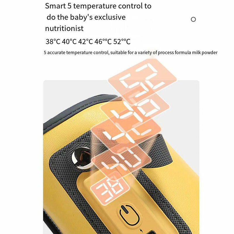 جهاز تدفئة زجاجة USB محمول ، شاشة LCD ، تحكم في درجة الحرارة 5 مستويات ، تطبيق واسع ، بو ، برتقالي ، ممتاز