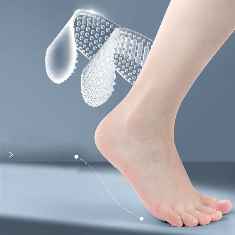 1 زوج النساء سيليكون النعال ل أحذية عالية الكعب ضبط حجم تدليك كعب بطانة Grips حامي ملصق الألم الإغاثة القدم الرعاية