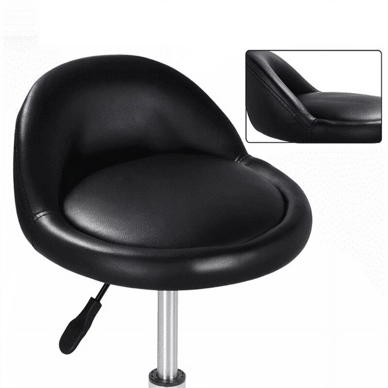 SmileMart-مقعد صالون جلد PU قابل للتعديل ، أسود مصنوع من الفولاذ عالي الجودة ، رغوة ناعمة ، متينة ومتنقلة