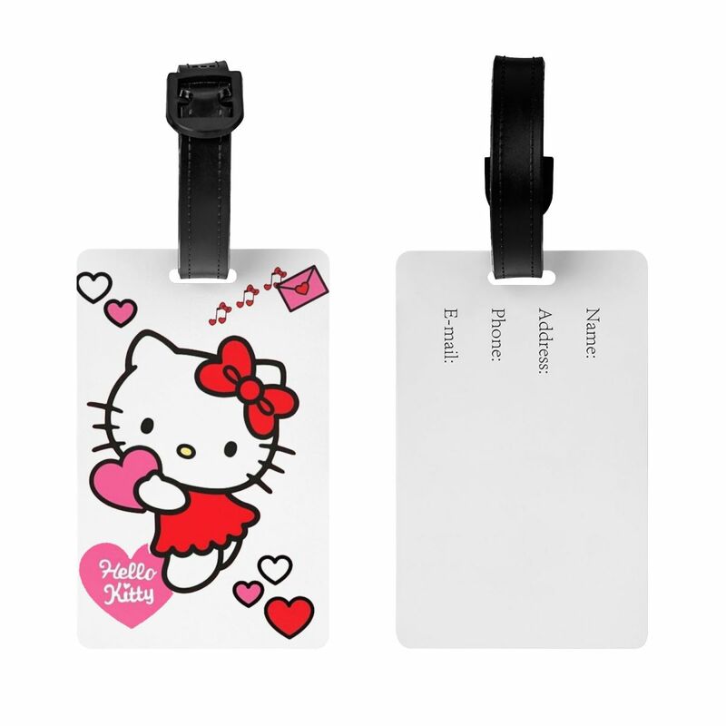 علامات الأمتعة المخصصة Hello Kitty ، غطاء الخصوصية ، بطاقة هوية الاسم ، علامات الأمتعة