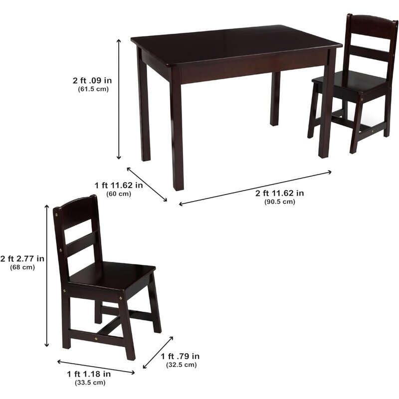 طقم طاولة وكرسي خشبي مستطيل للأطفال ، مناسب للاستخدام المنزلي والفصول الدراسية ، مقعدان