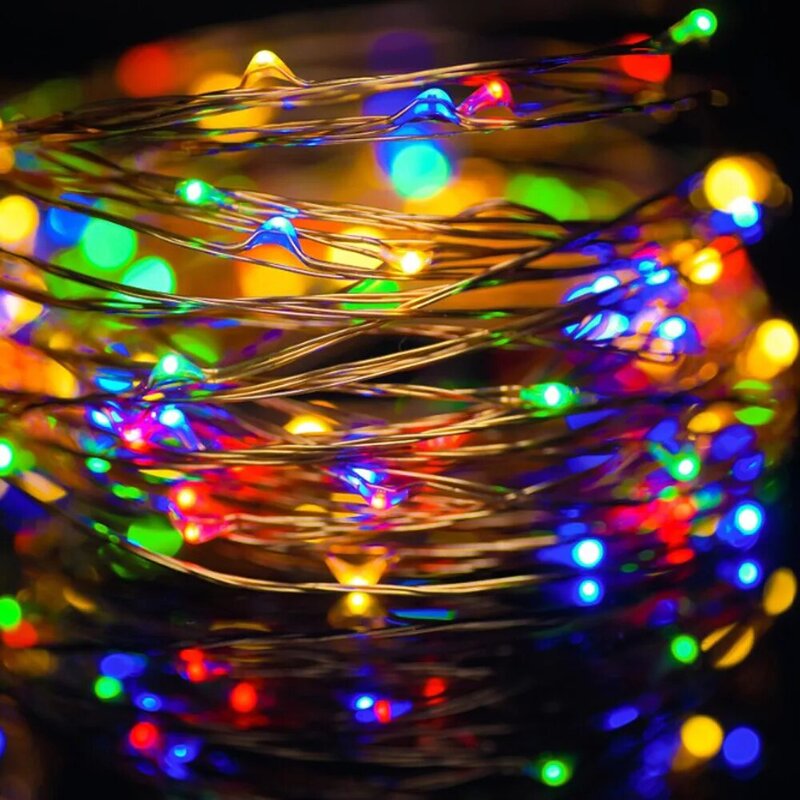 5/10/20 متر عيد الميلاد USB LED الجنية أضواء مقاوم للماء خيط سلك نحاسي جارلاند ضوء حفلة للخارجية داخلي الزفاف الديكور