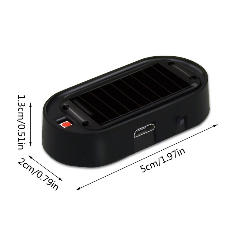 الطاقة الشمسية USB إنذار للسيارة تحذير ضد السرقة LED ضوء فلاش وامض مصباح إشارة دروبشيب