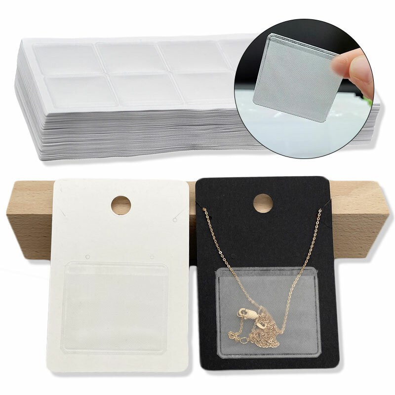 50 قطعة سلسلة قلادة لاصق الحقيبة DIY بها بنفسك صنع المجوهرات قلادة بطاقة التعبئة ذاتية اللصق سلسلة جيب 4.2x3.7 و 3.2x2.5cm