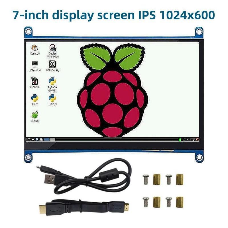 شاشة 7 بوصة LCD HDMI متوافقة مع شاشة تعمل باللمس 1024x600 القرار بالسعة شاشة تعمل باللمس أنظمة دعم ل Raspberry Pi