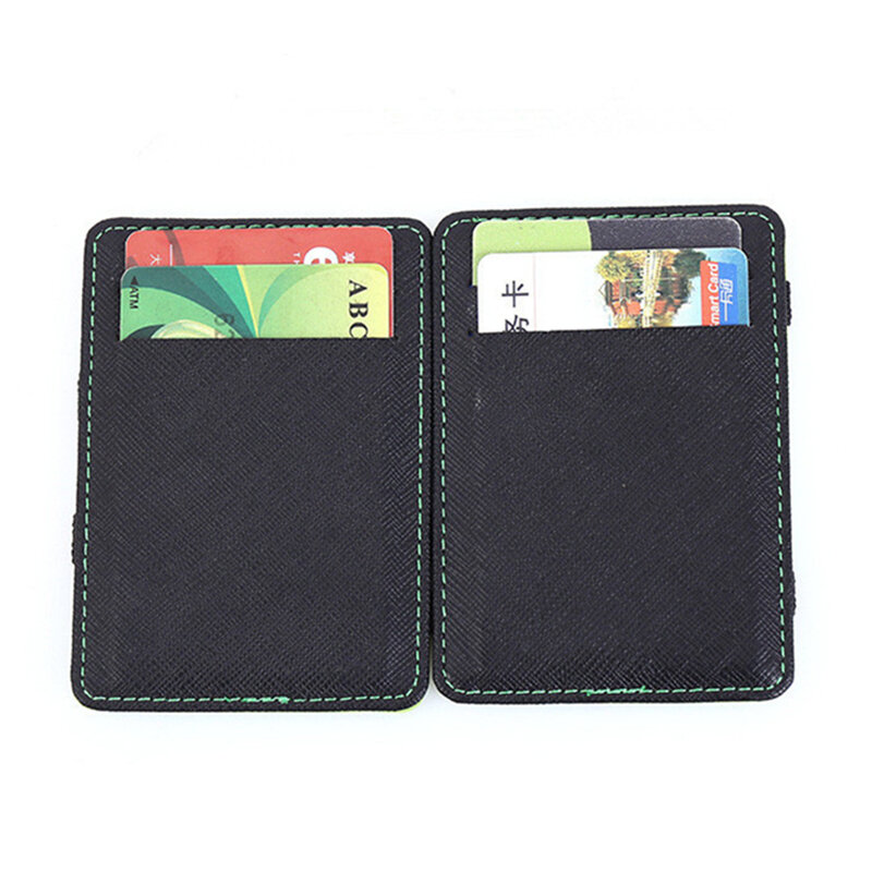 رقيقة جدا بولي Leather جلد النساء الرجال ماجيك محافظ صغيرة صغيرة محفظة للعملة المحمولة قصيرة الأعمال الائتمان حامل بطاقة حقيبة صغيرة