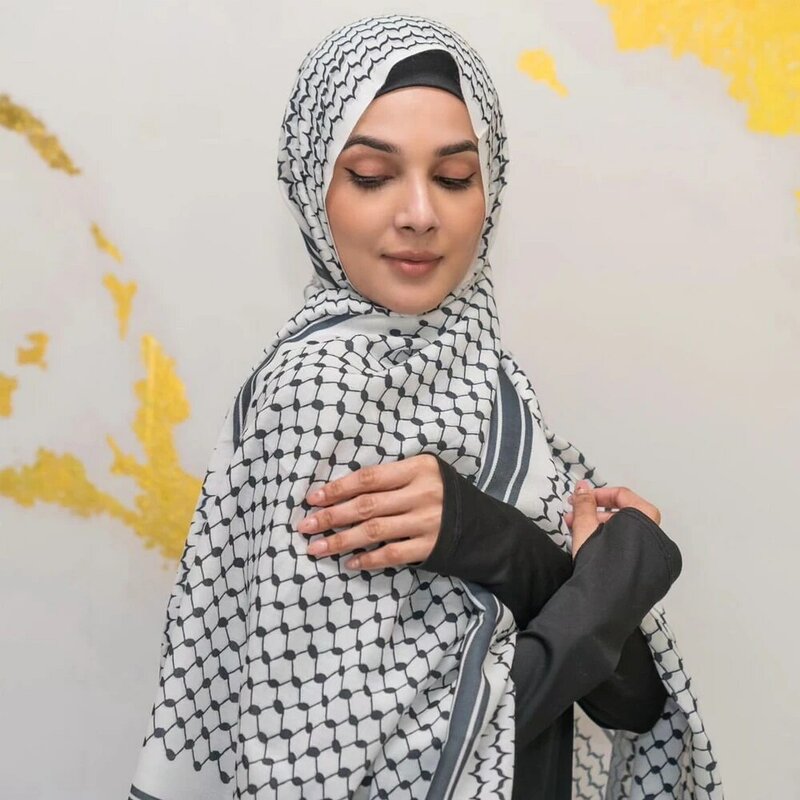 حجاب مسلمات مطبوع للسيدات ، شال نسائي ، وشاح نسائي ، جودة عالية ، كوفية ، إسرائيل ، تخفيضات كبيرة ، 185x70cm