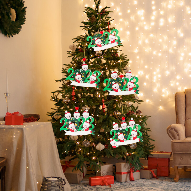 شجرة عيد الميلاد الخشبية قلادة معلقة ، لتقوم بها بنفسك زينة الأسرة الشخصية للمنزل ، زخرفة السنة الجديدة ، 2023 ، 2024