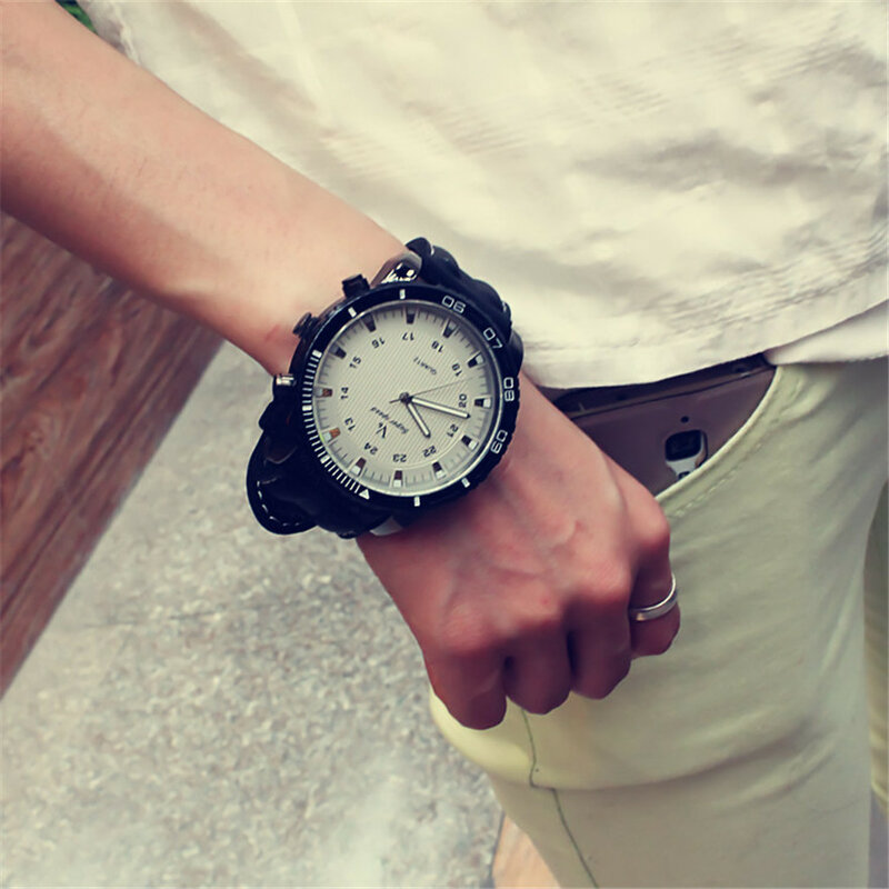 الكورية ثلاثية الأبعاد سيليكون ساعة الرجال الرياضة الطلب الكبير محايد ساعة معصم الكورية Reloj Hombre