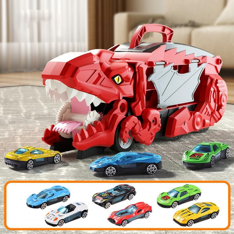 ديناصور لعبة شاحنة السنونو مع محرك الشريحة قابلة للطي ، سيارة صغيرة ، مقبض محمول ، التراجع
