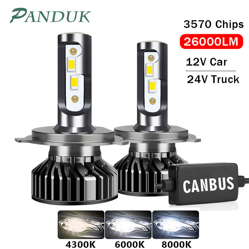 Panduk سيارة ضوء H4 LED 26000LM 110W في CANBUS LED H7 H11 LED مصباح ل سيارة المصابيح الأمامية H1 H8 H9 9005 9006 HB3 HB4 لمبات 12V 24V