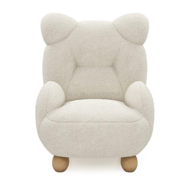 Lamb Velvet Cream Children's Bear Sofa Chair Cute Baby Single Cartoon Seat Mini Lazy Small Sofa Modern Simplicity