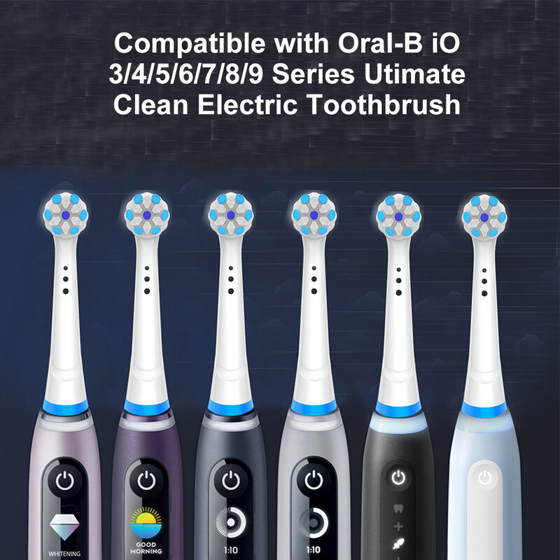 رؤوس تبديل فرشاة الأسنان الكهربائية النهائية النظيفة ، متوافقة مع أورال-B IO ، iO 3 ، 4 ، 5 ، 6 ، 7 ، 8 ، 9 ، 10 Series ، 16 قطعة