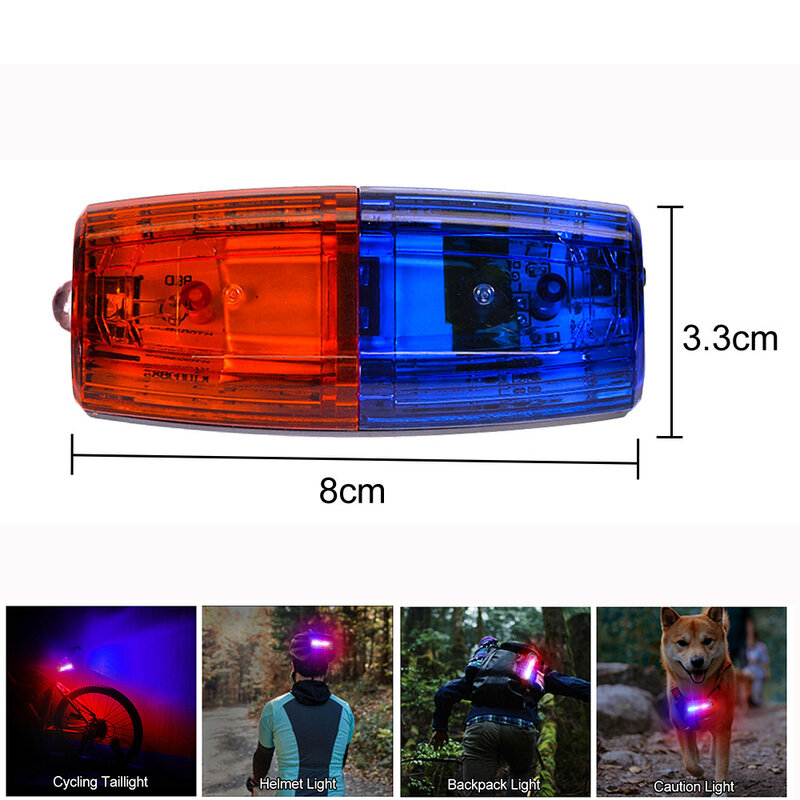 محمول USB LED أحمر أزرق وامض الكتف كليب مصباح الطوارئ السلامة تحذير إشارة الشرطة الخفيفة