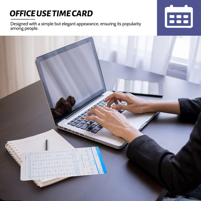 ساعة مكتب للتسجيل على الوجهين ، بطاقات الموظف أو المستودع ، أوراق مخصصة
